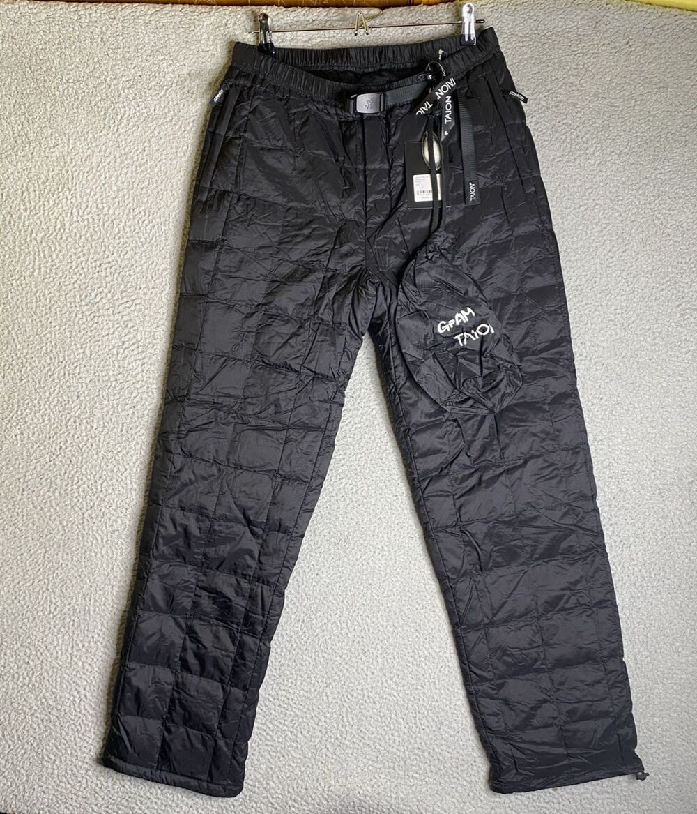 Gramicci Taion Down Pant Mens Medium 31x31 Black 800 FLP White Duck Down NWT